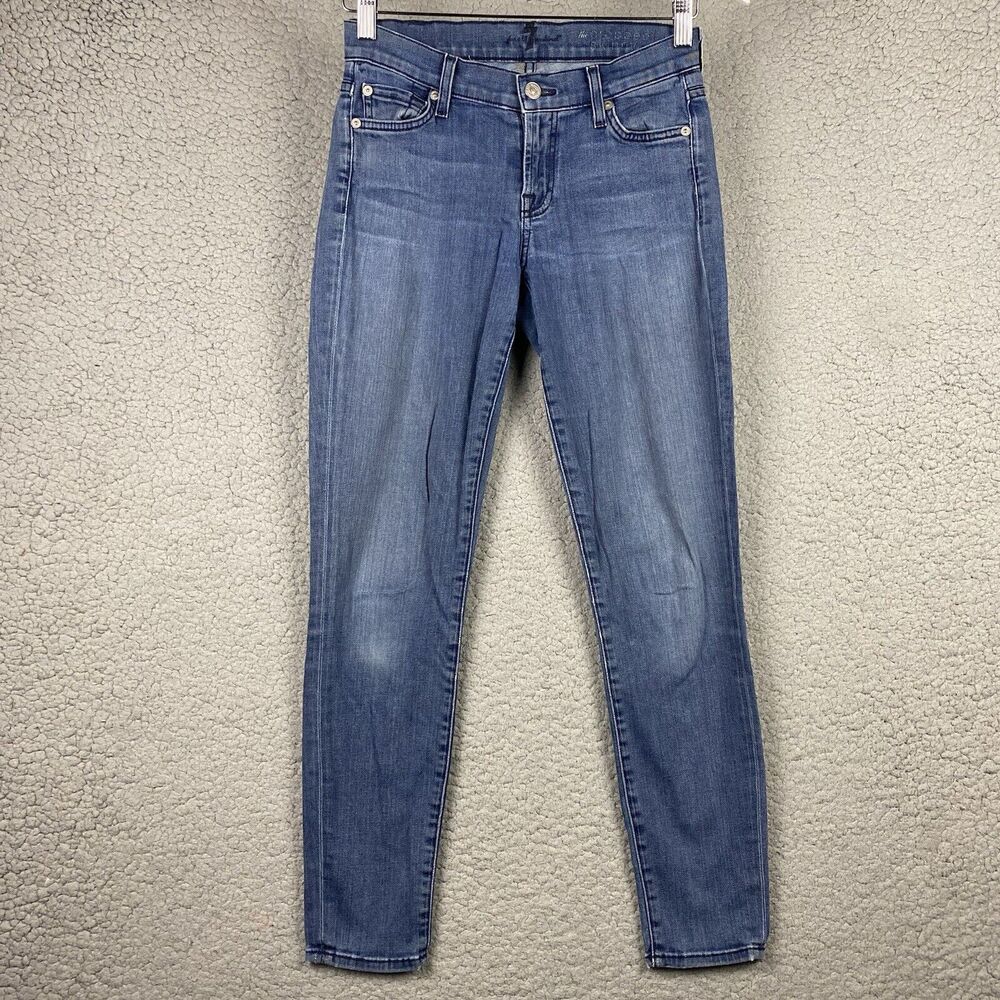 7 For All‎ Mankind The Cropped Skinny Jeans Size 25 USA Stretch